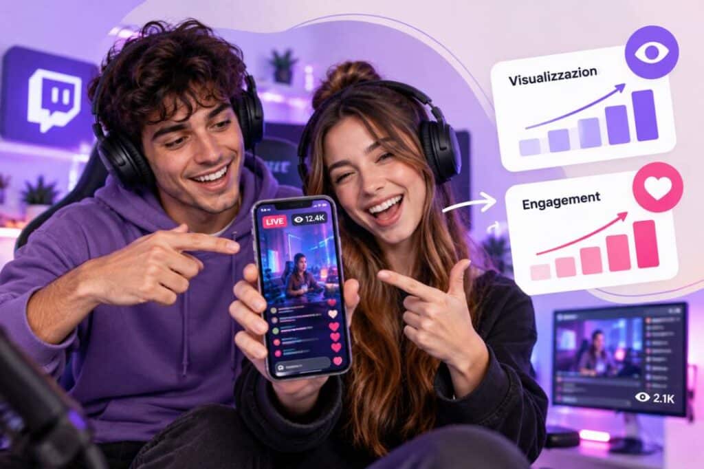 Streaming verticale live visualizzazioni e engagement