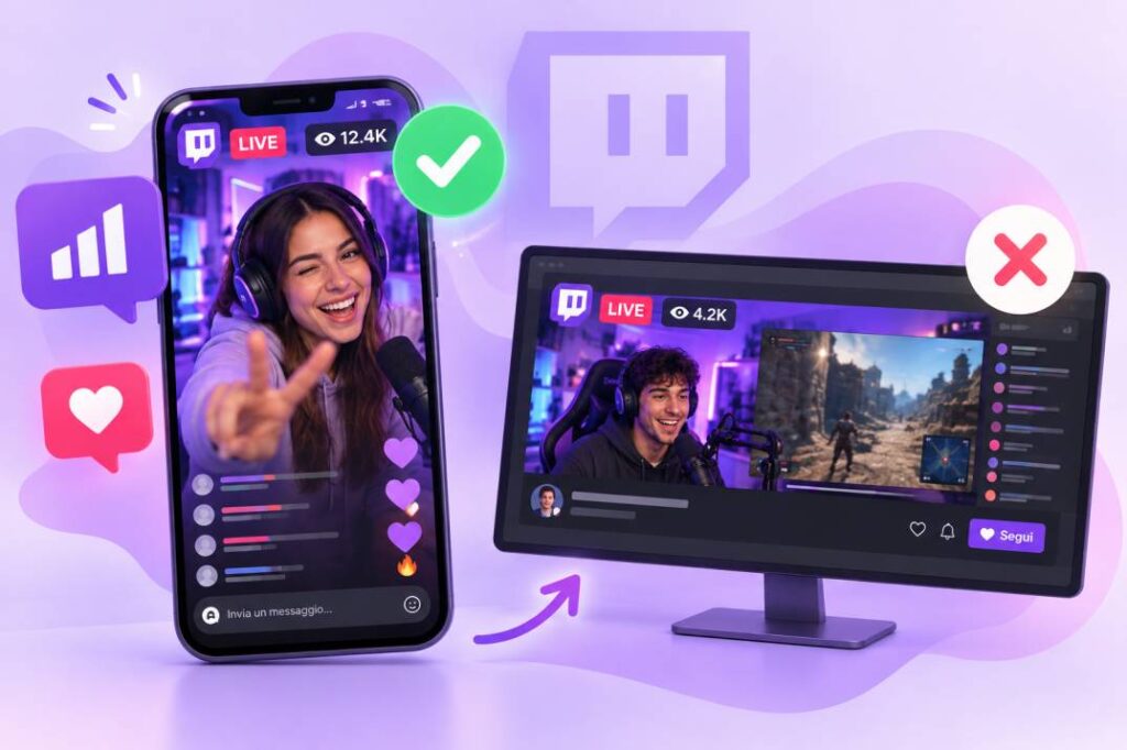 Streaming verticale vs orizzontale su Twitch
